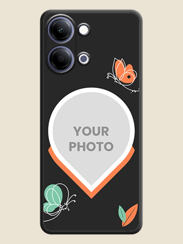 Custom Upload Pic With Simple Butterly Design On Space Black Custom Soft Matte Mobile Back Cover - Vivo Y11 5G - alternate view