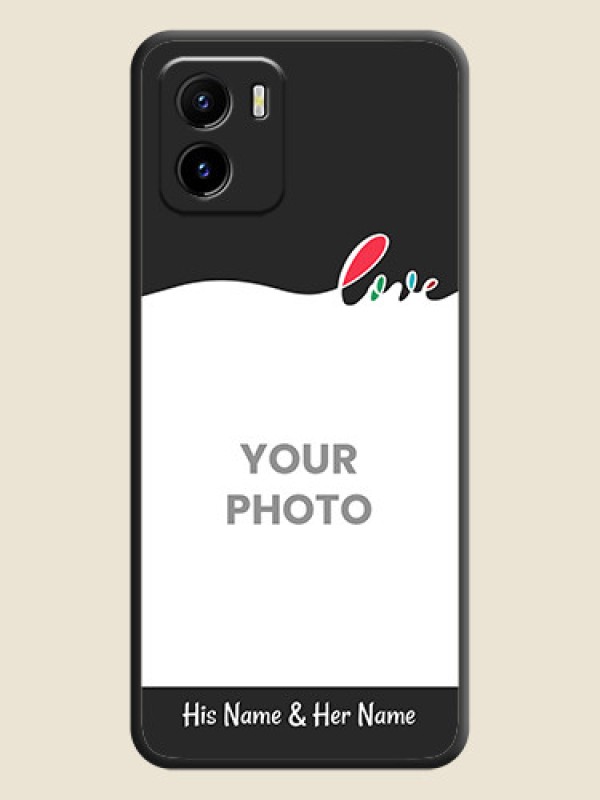 Custom Fall in Love Pattern with Picture on Photo on Space Black Soft Matte Mobile Case - Vivo Y15c - alternate view