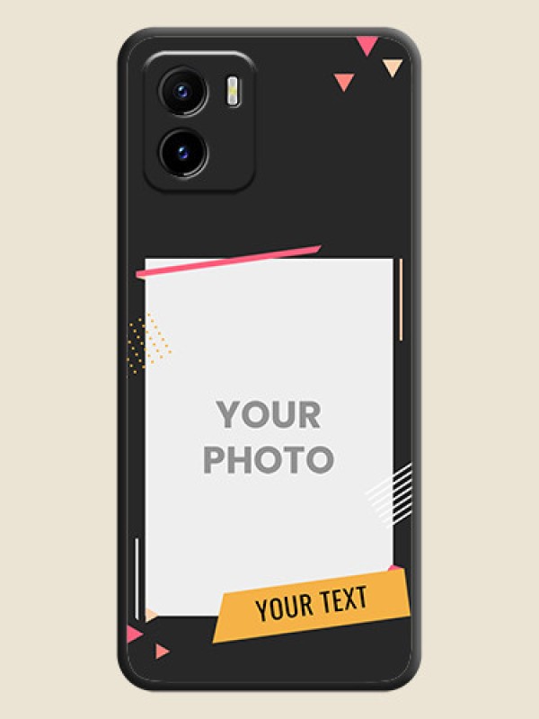 Custom Photo Frame with Triangle Small Dots on Photo on Space Black Soft Matte Back Cover - Vivo Y15c - alternate view