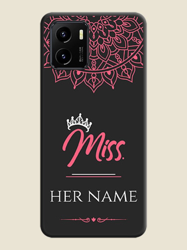 Custom Mrs Name with Floral Design on Space Black Personalized Soft Matte Phone Covers - Vivo Y15c - alternate view