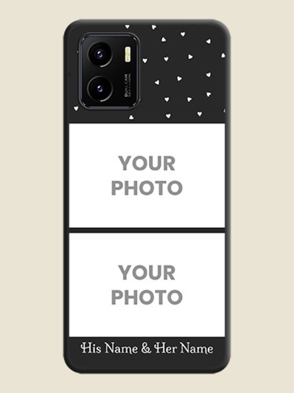 Custom Miniature Love Symbols with Name on Space Black Custom Soft Matte Back Cover - Vivo Y15s - alternate view