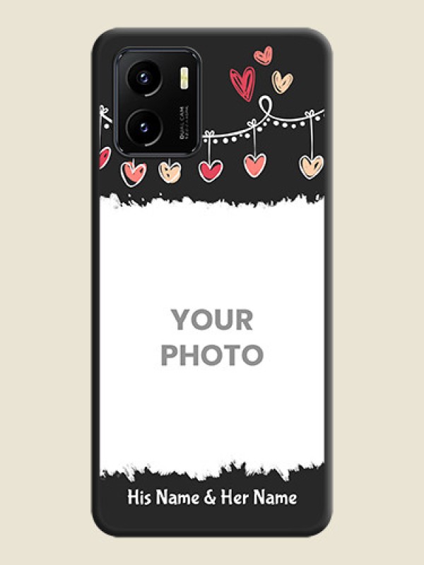 Custom Pink Love Hangings with Name on Space Black Custom Soft Matte Phone Cases - Vivo Y15s - alternate view