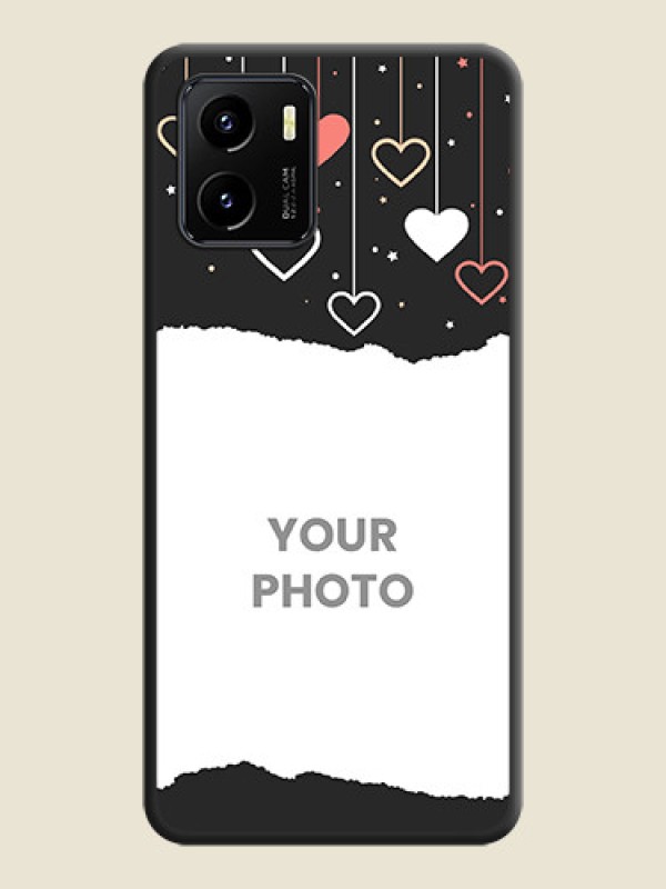 Custom Love Hangings with Splash Wave Picture on Space Black Custom Soft Matte Phone Back Cover - Vivo Y15s - alternate view