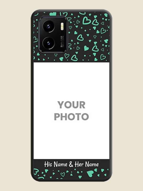 Custom Sea Green Indefinite Love Pattern on Photo on Space Black Soft Matte Mobile Cover - Vivo Y15s - alternate view