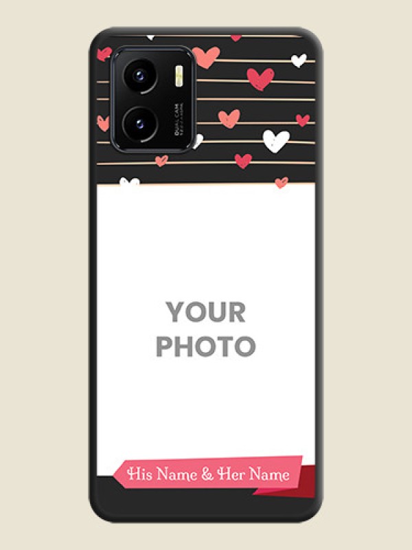 Custom Love Pattern with Name on Pink Ribbon  on Photo on Space Black Soft Matte Back Cover - Vivo Y15s - alternate view