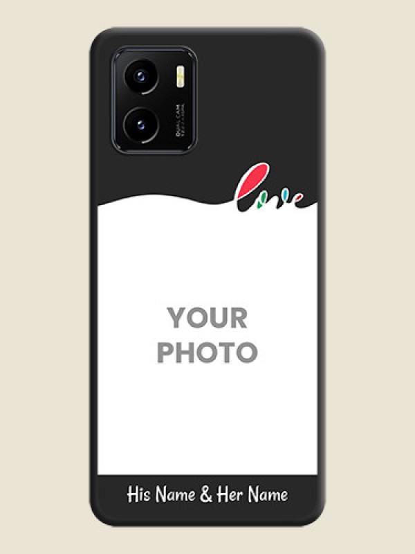 Custom Fall in Love Pattern with Picture on Photo on Space Black Soft Matte Mobile Case - Vivo Y15s - alternate view