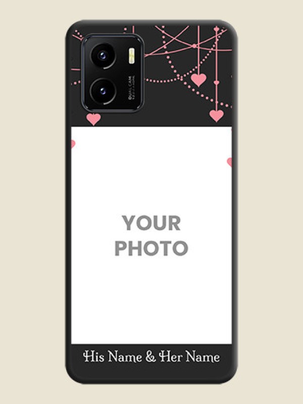 Custom Pink Love Hangings with Text on Space Black Custom Soft Matte Back Cover - Vivo Y15s - alternate view
