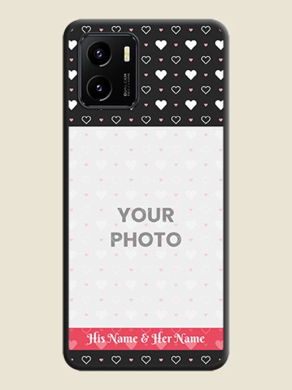 Custom White Color Love Symbols with Text Design on Photo on Space Black Soft Matte Phone Cover - Vivo Y15s - alternate view