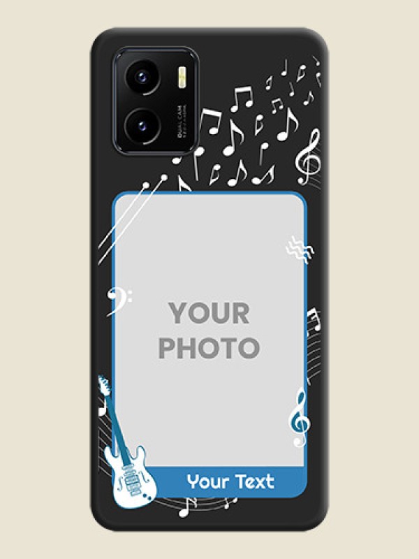 Custom Musical Theme Design with Text on Photo on Space Black Soft Matte Mobile Case - Vivo Y15s - alternate view