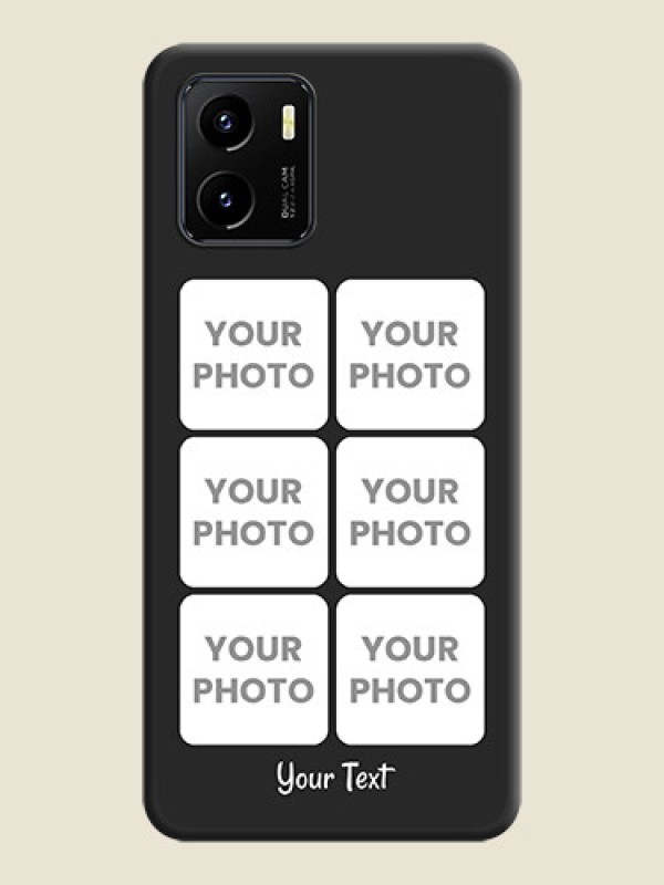 Custom Floral Art with 6 Image Holder on Photo on Space Black Soft Matte Mobile Case - Vivo Y15s - alternate view