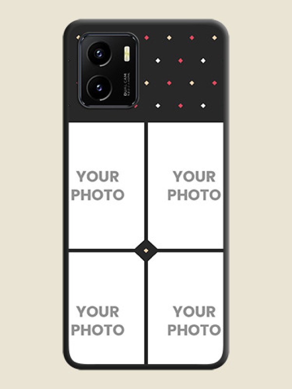 Custom Multicolor Dotted Pattern with 4 Image Holder on Space Black Custom Soft Matte Phone Cases - Vivo Y15s - alternate view