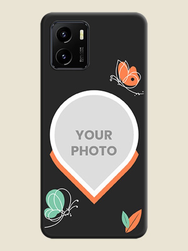 Custom Upload Pic With Simple Butterly Design On Space Black Personalized Soft Matte Phone Covers -Vivo Y15S - alternate view