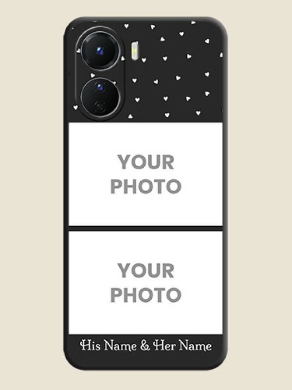Custom Miniature Love Symbols with Name on Space Black Custom Soft Matte Back Cover - Vivo Y16 - alternate view
