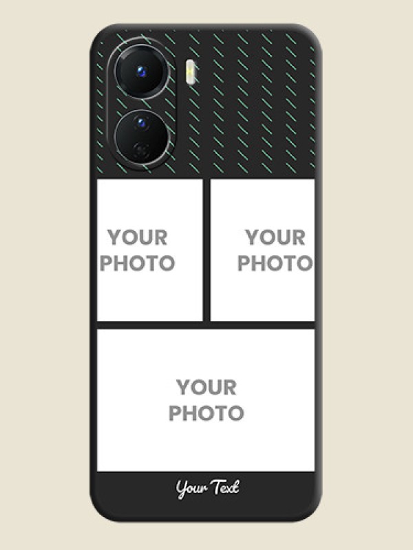 Custom Cross Dotted Pattern with 2 Image Holder  on Personalised Space Black Soft Matte Cases - Vivo Y16 - alternate view