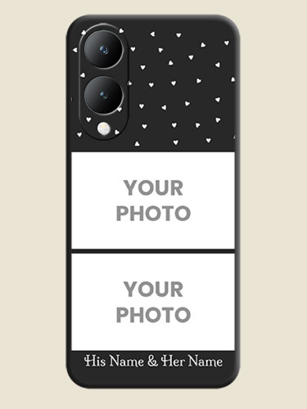 Custom Miniature Love Symbols with Name On Space Black Custom Soft Matte Mobile Back Cover - Vivo Y17S - alternate view