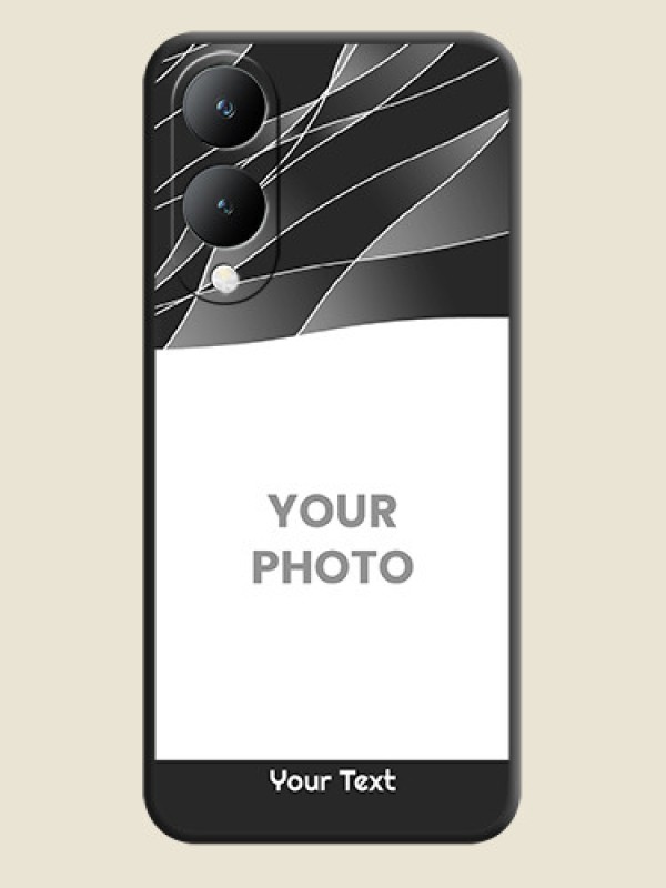 Custom Mixed Wave Lines on Photo On Space Black Custom Soft Matte Mobile Back Cover - Vivo Y17S - alternate view