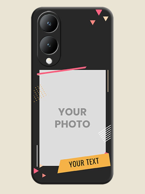 Custom Photo Frame with Triangle Small Dots on Photo On Space Black Custom Soft Matte Mobile Back Cover - Vivo Y17S - alternate view