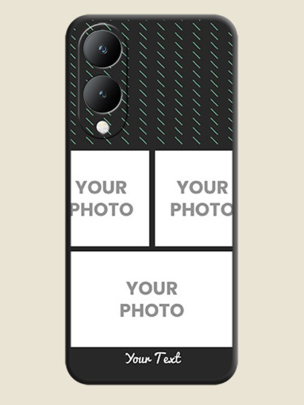 Custom Cross Dotted Pattern with 2 Image Holder On Space Black Custom Soft Matte Mobile Back Cover - Vivo Y17S - alternate view