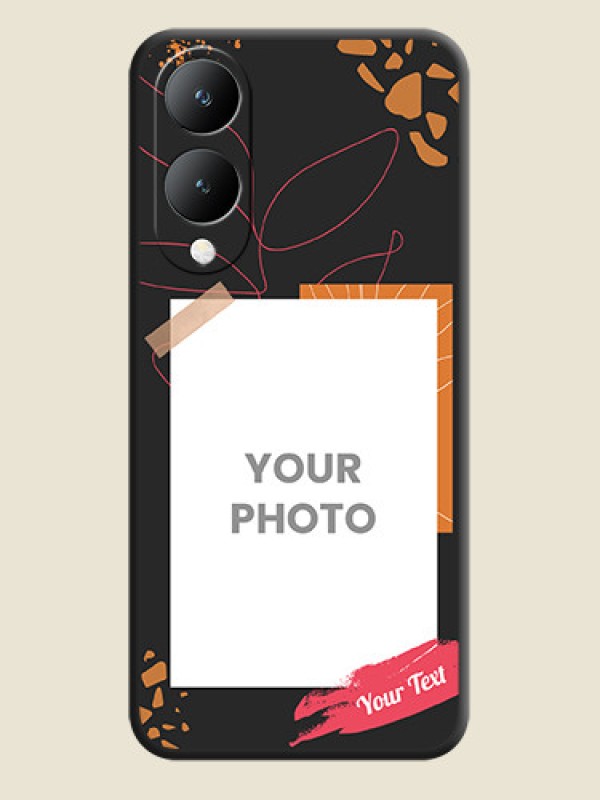 Custom Orange Photo Frame On Space Black Custom Soft Matte Mobile Back Cover - Vivo Y17S - alternate view