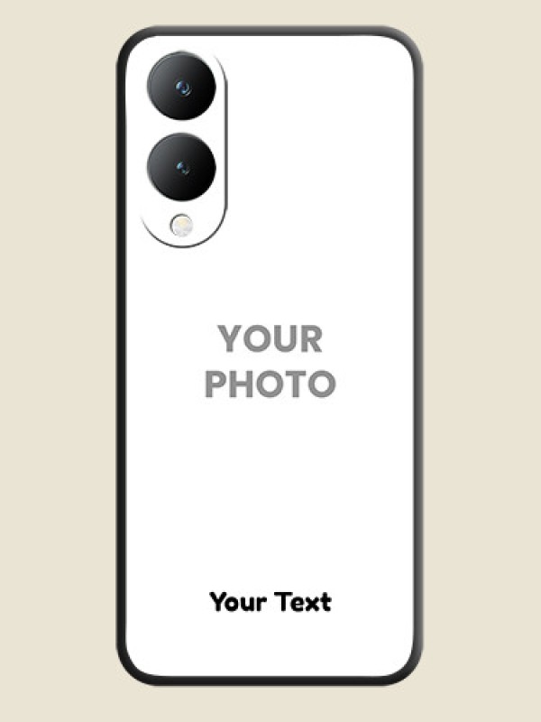Custom Full Single Pic Upload With Text On Space Black Custom Soft Matte Mobile Back Cover - Vivo Y17S - alternate view