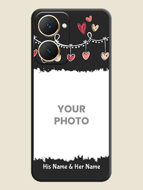 Custom Pink Love Hangings with Name On Space Black Custom Soft Matte Mobile Back Cover - Vivo Y18 - alternate view