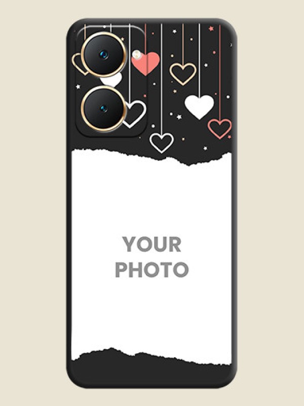 Custom Love Hangings with Splash Wave Picture On Space Black Custom Soft Matte Mobile Back Cover - Vivo Y18 - alternate view