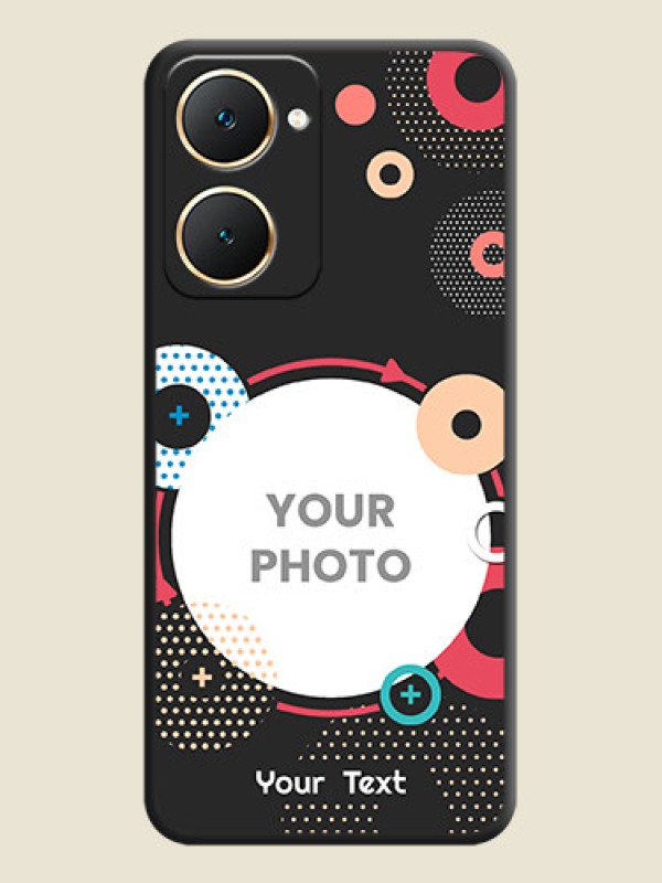 Custom Multicoloured Round Image On Space Black Custom Soft Matte Mobile Back Cover - Vivo Y18 - alternate view