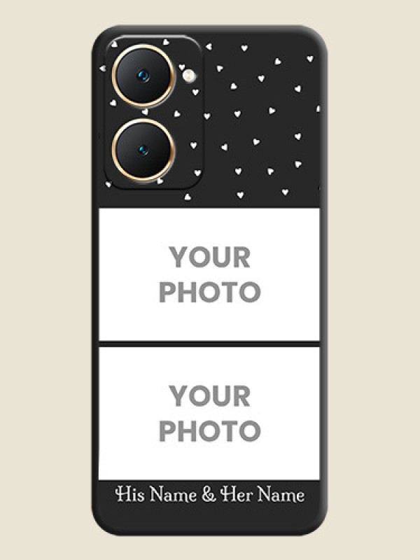 Custom Miniature Love Symbols with Name On Space Black Custom Soft Matte Mobile Back Cover - Vivo Y18e - alternate view