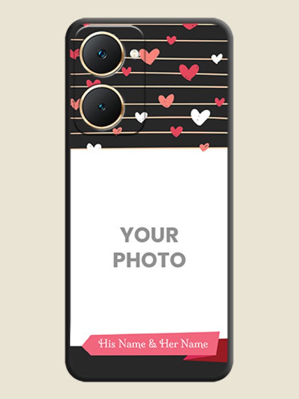 Custom Love Pattern with Name on Pink Ribbon on Photo On Space Black Custom Soft Matte Mobile Back Cover - Vivo Y18e - alternate view