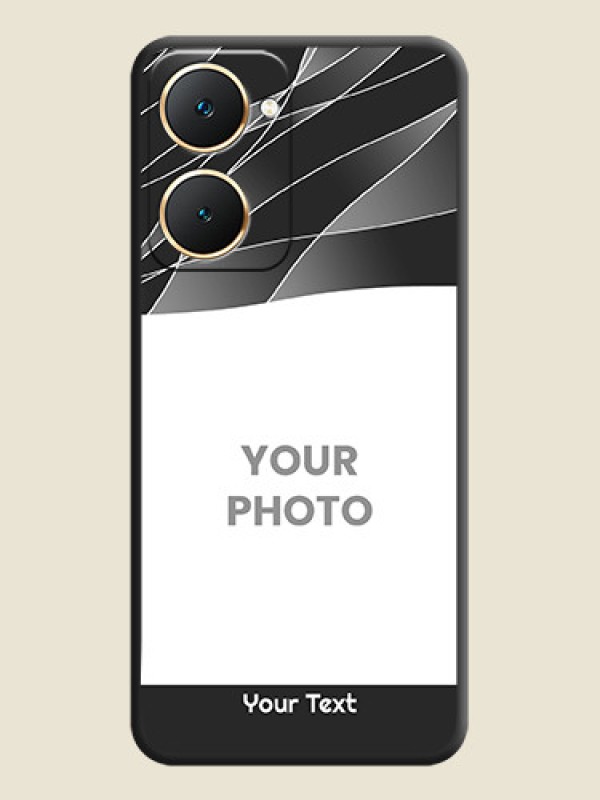 Custom Mixed Wave Lines on Photo On Space Black Custom Soft Matte Mobile Back Cover - Vivo Y18e - alternate view