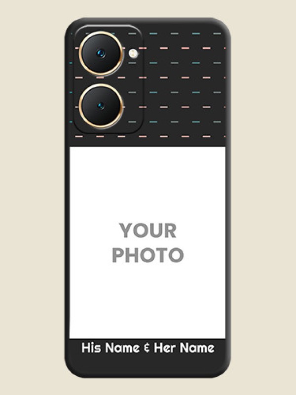 Custom Line Pattern Design with Text On Space Black Custom Soft Matte Mobile Back Cover - Vivo Y18e - alternate view