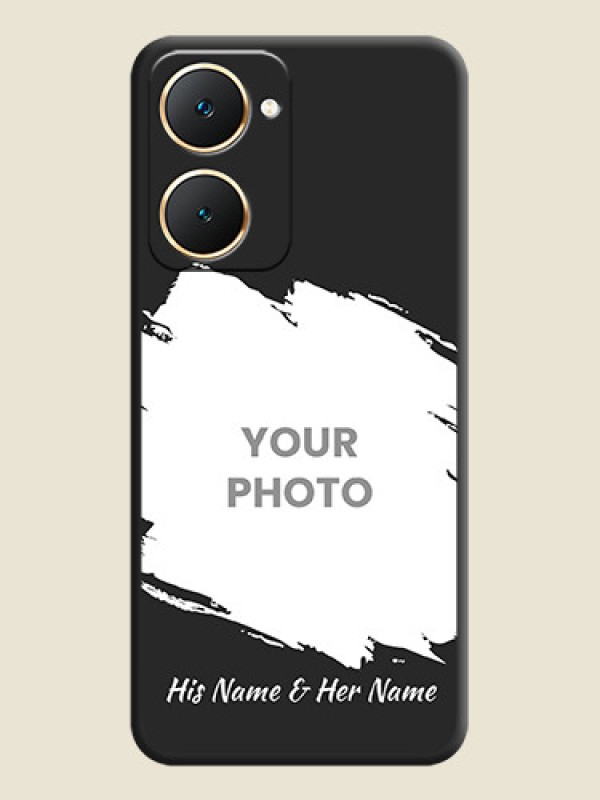 Custom Grunge Brush Strokes on Photo On Space Black Custom Soft Matte Mobile Back Cover - Vivo Y18e - alternate view