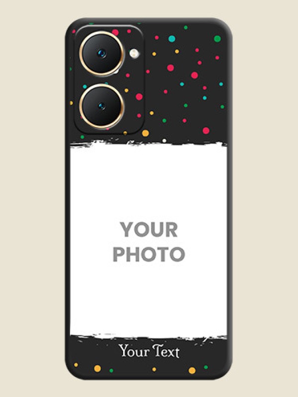 Custom Multicolor Dotted Pattern with Text On Space Black Custom Soft Matte Mobile Back Cover - Vivo Y18T - alternate view