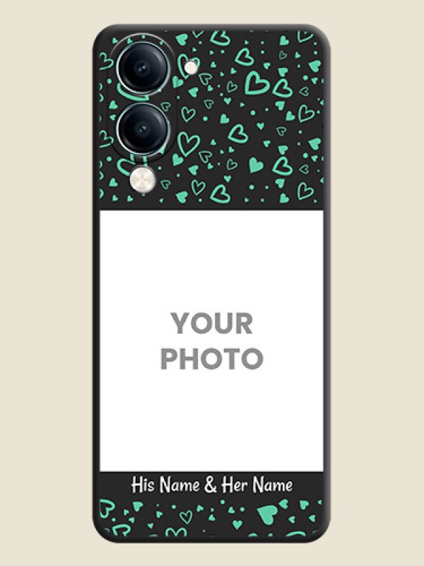 Custom Sea Green Indefinite Love Pattern on Photo On Space Black Custom Soft Matte Mobile Back Cover - Vivo Y19 5G - alternate view