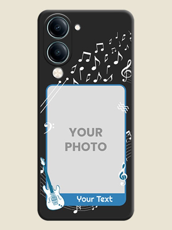 Custom Musical Theme Design with Text on Photo On Space Black Custom Soft Matte Mobile Back Cover - Vivo Y19 5G - alternate view