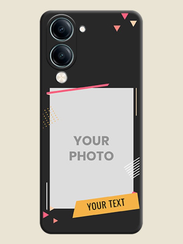 Custom Photo Frame with Triangle Small Dots on Photo On Space Black Custom Soft Matte Mobile Back Cover - Vivo Y19 5G - alternate view