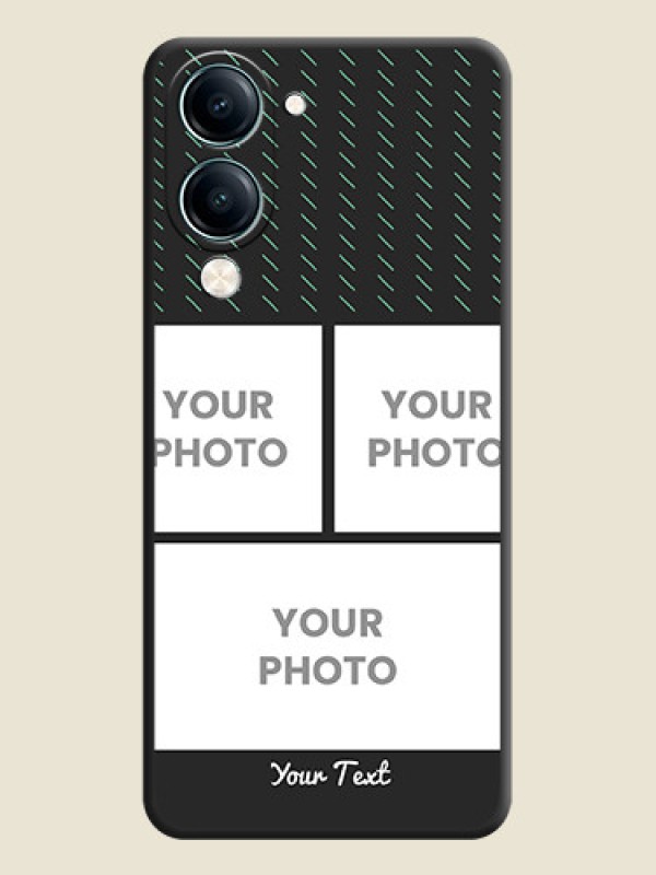Custom Cross Dotted Pattern with 2 Image Holder On Space Black Custom Soft Matte Mobile Back Cover - Vivo Y19 5G - alternate view