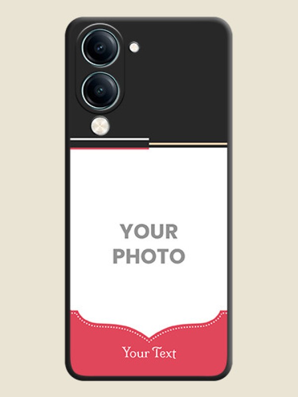 Custom Classic Plain Design with Name On Space Black Custom Soft Matte Mobile Back Cover - Vivo Y19 5G - alternate view