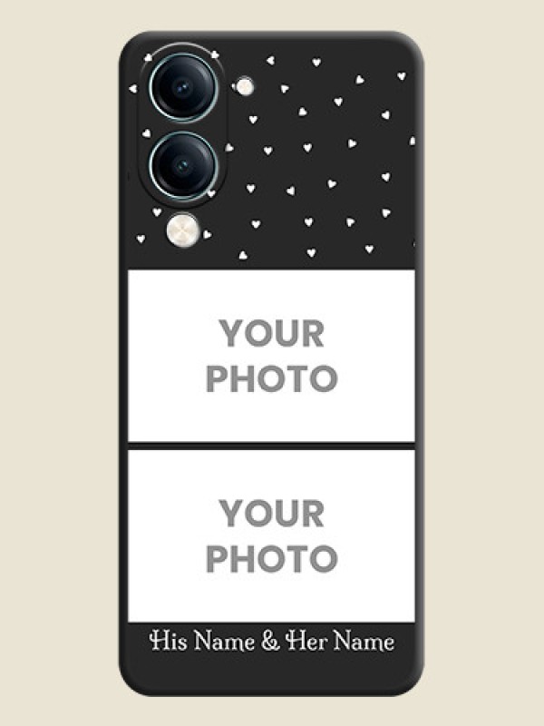 Custom Miniature Love Symbols with Name On Space Black Custom Soft Matte Mobile Back Cover - Vivo Y19e - alternate view