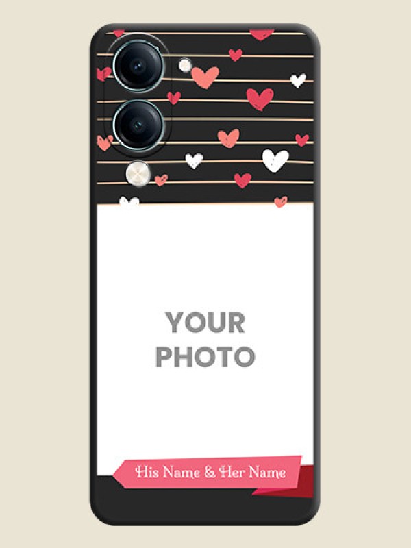 Custom Love Pattern with Name on Pink Ribbon on Photo On Space Black Custom Soft Matte Mobile Back Cover - Vivo Y19e - alternate view