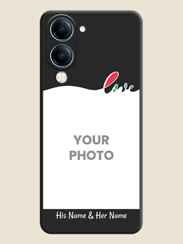 Custom Fall in Love Pattern with Picture on Photo On Space Black Custom Soft Matte Mobile Back Cover - Vivo Y19e - alternate view
