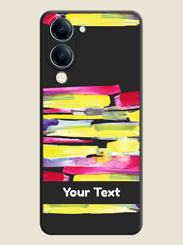 Custom Brush Coloured On Space Black Custom Soft Matte Mobile Back Cover - Vivo Y19e - alternate view