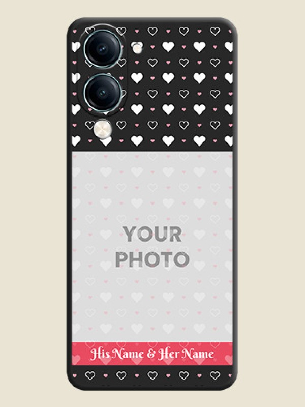 Custom White Color Love Symbols with Text Design on Photo On Space Black Custom Soft Matte Mobile Back Cover - Vivo Y19e - alternate view