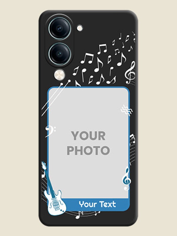 Custom Musical Theme Design with Text on Photo On Space Black Custom Soft Matte Mobile Back Cover - Vivo Y19e - alternate view
