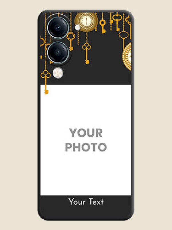 Custom Decorative Design with Text On Space Black Custom Soft Matte Mobile Back Cover - Vivo Y19e - alternate view