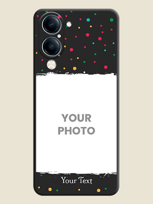 Custom Multicolor Dotted Pattern with Text On Space Black Custom Soft Matte Mobile Back Cover - Vivo Y19e - alternate view