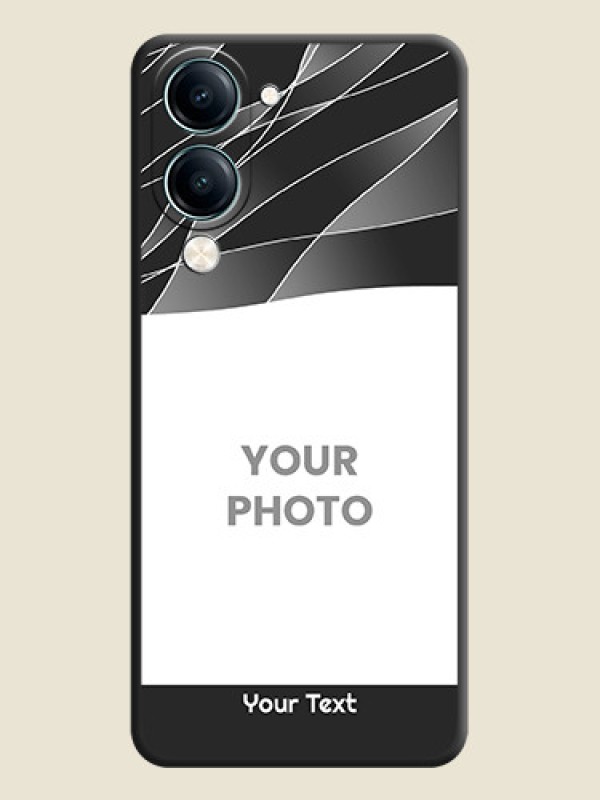 Custom Mixed Wave Lines on Photo On Space Black Custom Soft Matte Mobile Back Cover - Vivo Y19e - alternate view
