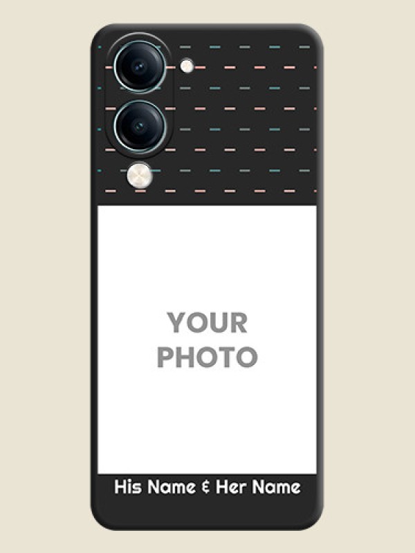 Custom Line Pattern Design with Text On Space Black Custom Soft Matte Mobile Back Cover - Vivo Y19e - alternate view
