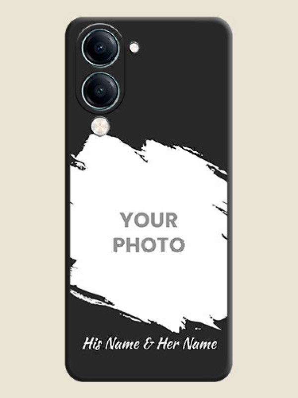 Custom Grunge Brush Strokes on Photo On Space Black Custom Soft Matte Mobile Back Cover - Vivo Y19e - alternate view