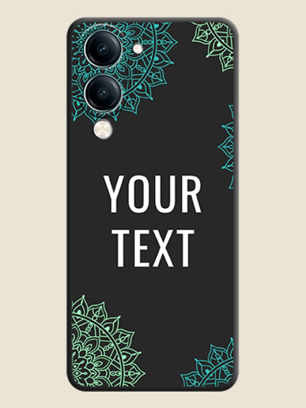 Custom Your Name with Floral Design On Space Black Custom Soft Matte Mobile Back Cover - Vivo Y19e - alternate view
